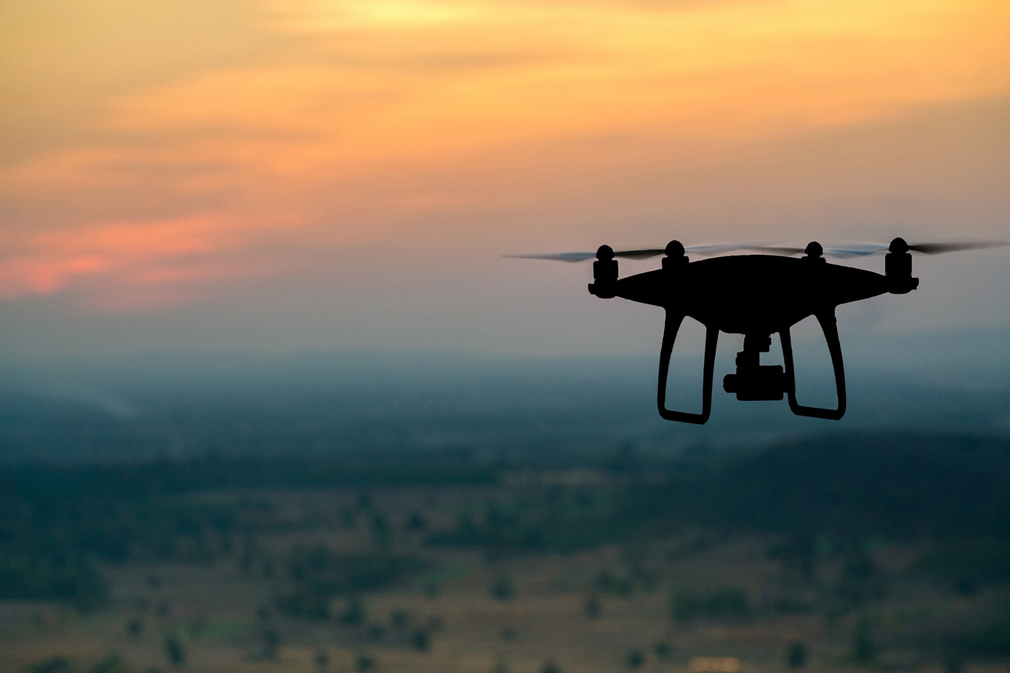 drone sunset
